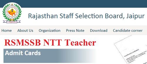 RSMSSB NTT Teacher Admit Card 2024