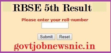 RBSE 5th Result 2022