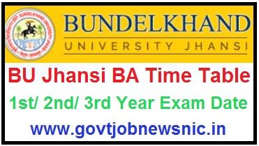BU Jhansi BA Time Table 2022