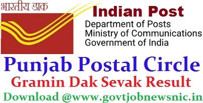 Punjab Postal Circle GDS Result 2019
