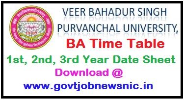 VBSPU BA Time Table 2023