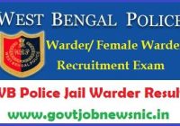 WB Police Jail Warder Result 2021