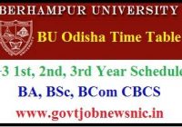 Berhampur University + 3 Time Table 2023