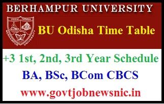 Berhampur University + 3 Time Table 2021