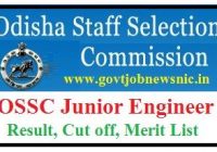 OSSC Junior Engineer Result 2022