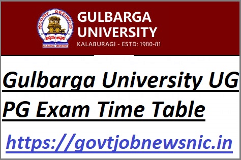 Gulbarga University Time Table 2023