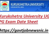 Kurukshetra University Date Sheet 2023