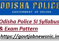 Odisha Police Sub Inspector Exam Syllabus 2023