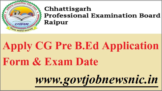 CG Pre B.Ed Application Form 2022