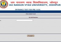 Rajasthan PTET Admit Card 2022