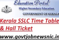 Kerala SSLC Exam Time Table 2022