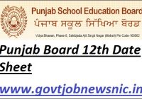 Punjab Board 12th Date Sheet 2022