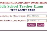 MP Vyapam Middle School Teacher Admit Card 2023
