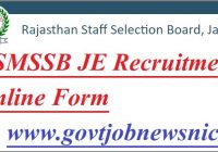 RSMSSB JE Recruitment 2022 Online Form