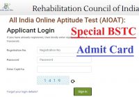 Special BSTC Admit Card 2022