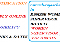 RSMSSB Women Supervisor Bharti 2023