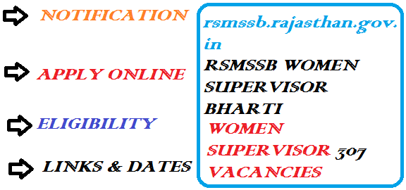 RSMSSB Women Supervisor Bharti 2023