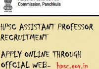 HPSC Assistant Professor Recruitment 2023