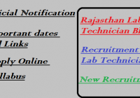 Rajasthan Lab Technician Bharti 2022